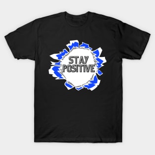 Stay Positive Purple and Gray T-Shirt